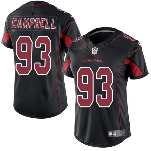 Women's Limited Calais Campbell Nike Jersey Black - #93 Rush NFL Arizona Cardinals